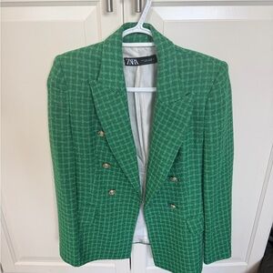 Zara Cream Satin Lined Blazer